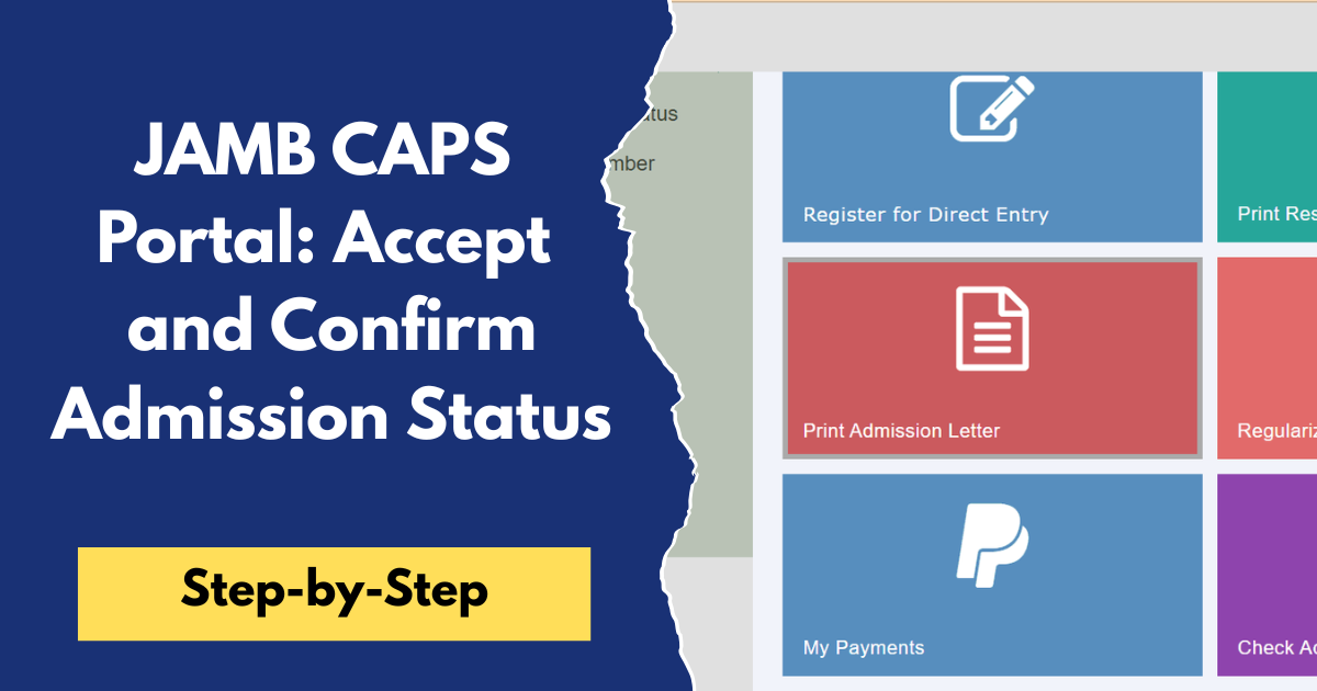JAMB CAPS Portal 2026: How to Check, Accept and Confirm Admission Status